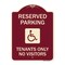Signmission Reserved Parking Tenants No Visitors W/ Graphic Heavy-Gauge Aluminum Sign, 24" x 18", BU-1824-23005 A-DES-BU-1824-23005 - alternate 1